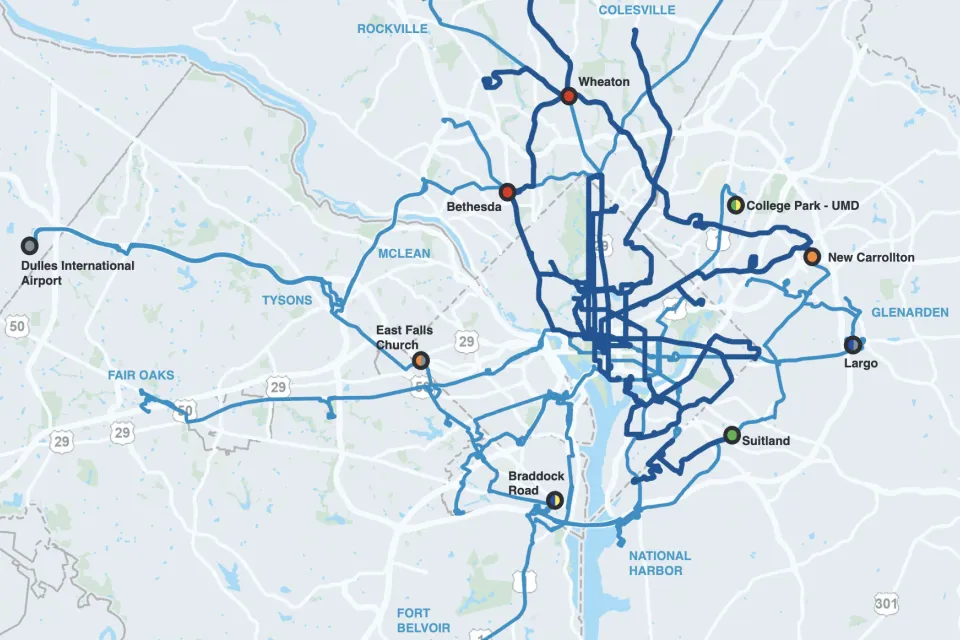 Proposed map of new D.C. bus system redesign